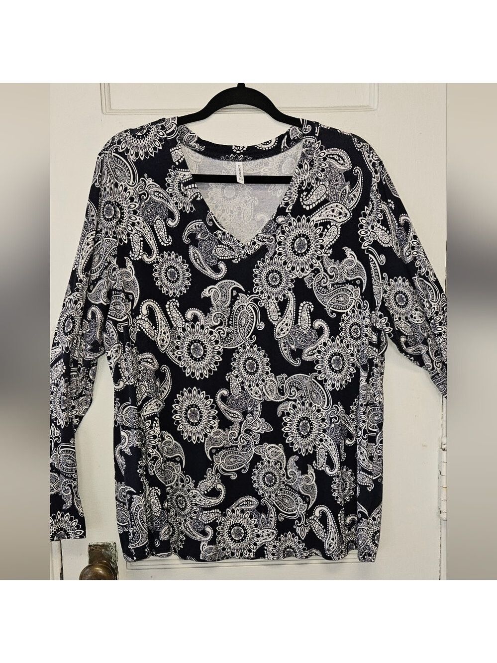 Longyuan Navy Paisley LS Top Size 2X